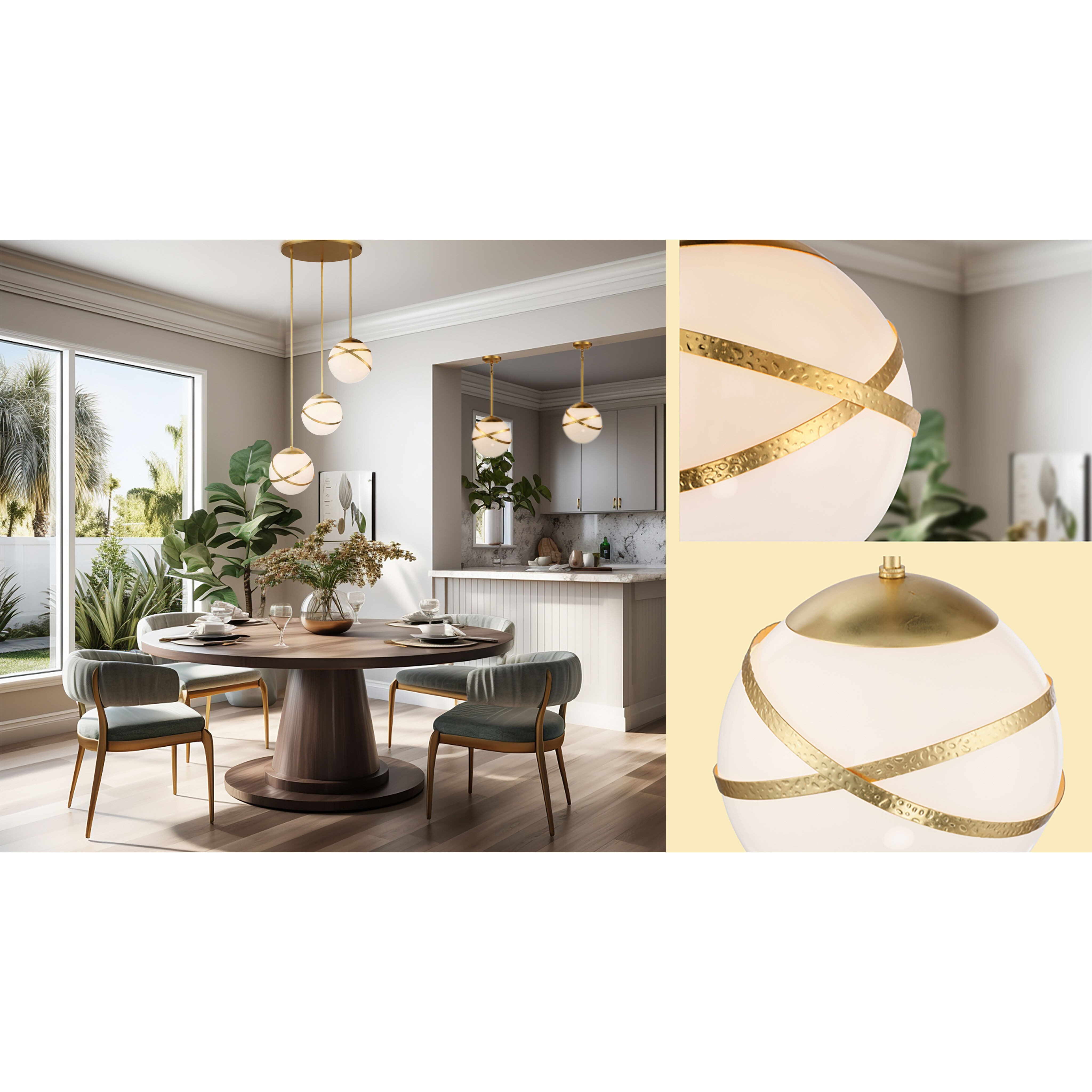 Batignolles 1 Light 13.75 inch Spring Gold Leaf Mini Pendant Ceiling Light